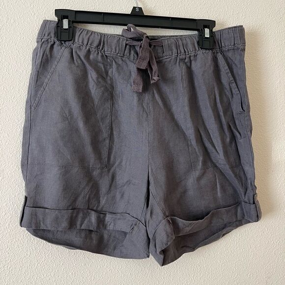 Ellen Tracy Gray Linen Shorts Size Small - Picture 1 of 6
